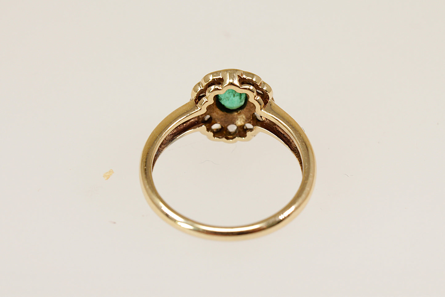 Emerald and Diamond Cluster Ring