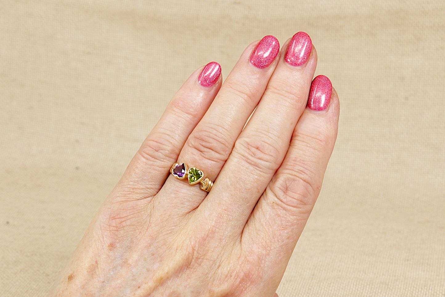 Vintage Double Heart Ring