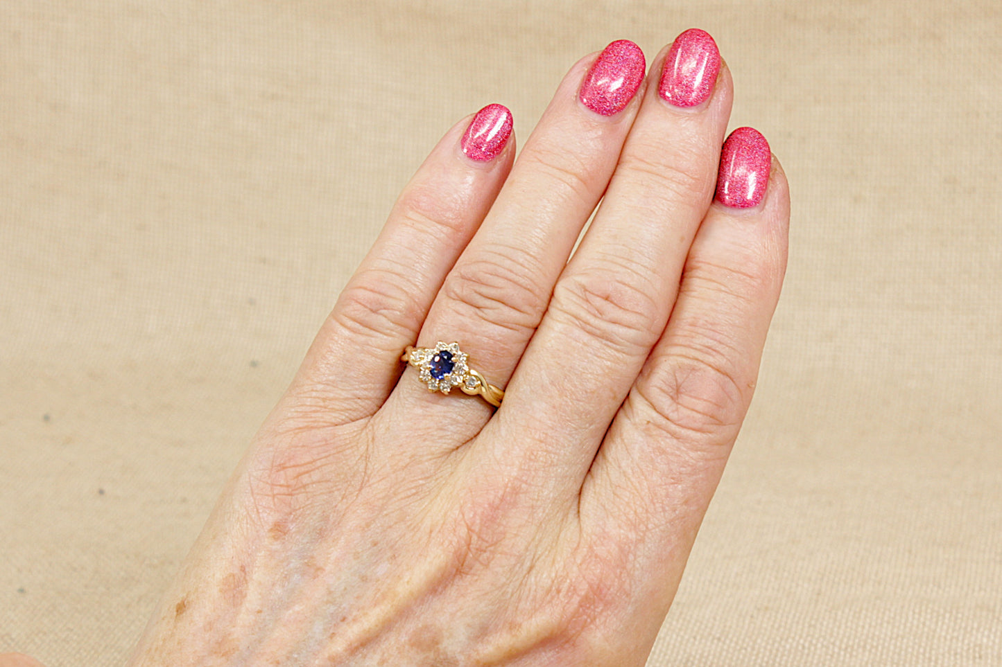 Sapphire and Diamond Princess Diana Inspired Ring