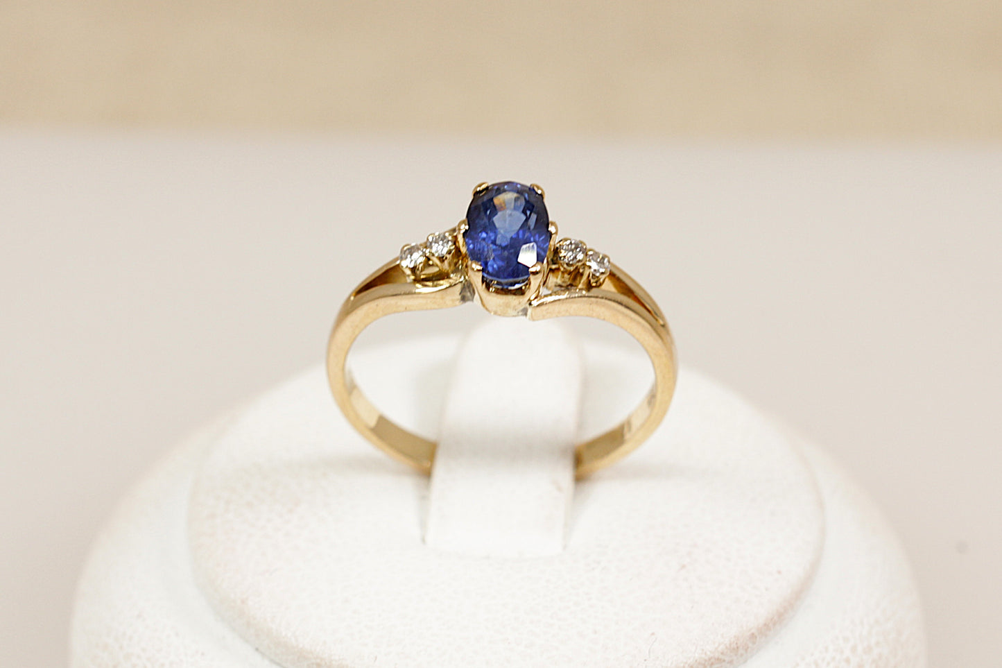 18ct Sapphire and Diamond Solitaire Ring