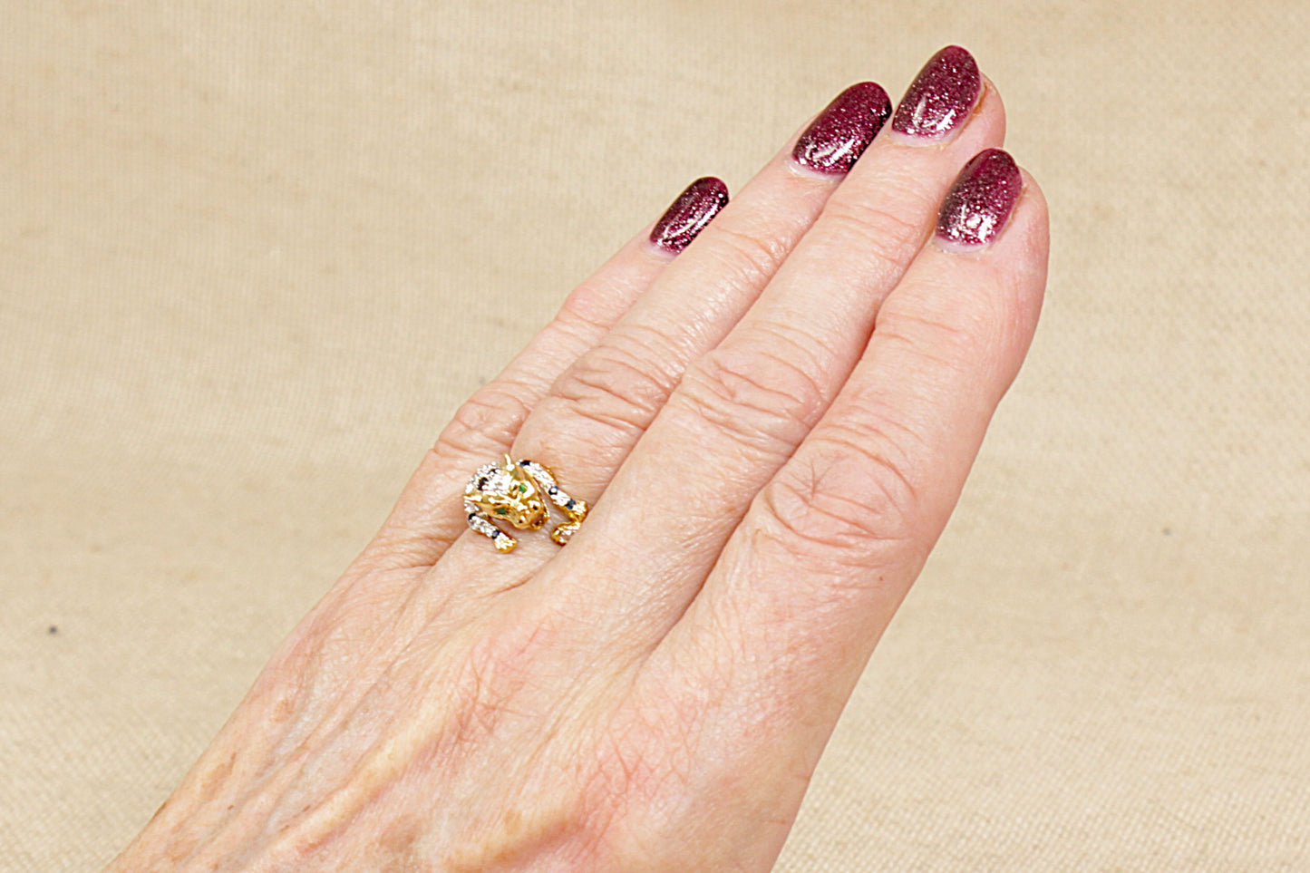 Sapphire and Diamond 'Roaring Leopard' Ring