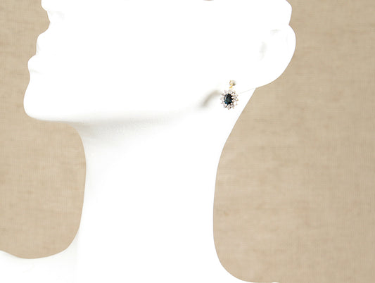18ct Sapphire & Diamond Drop Earrings