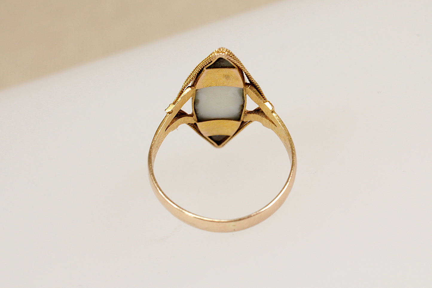 Art Deco 18ct Turquoise Navette Ring