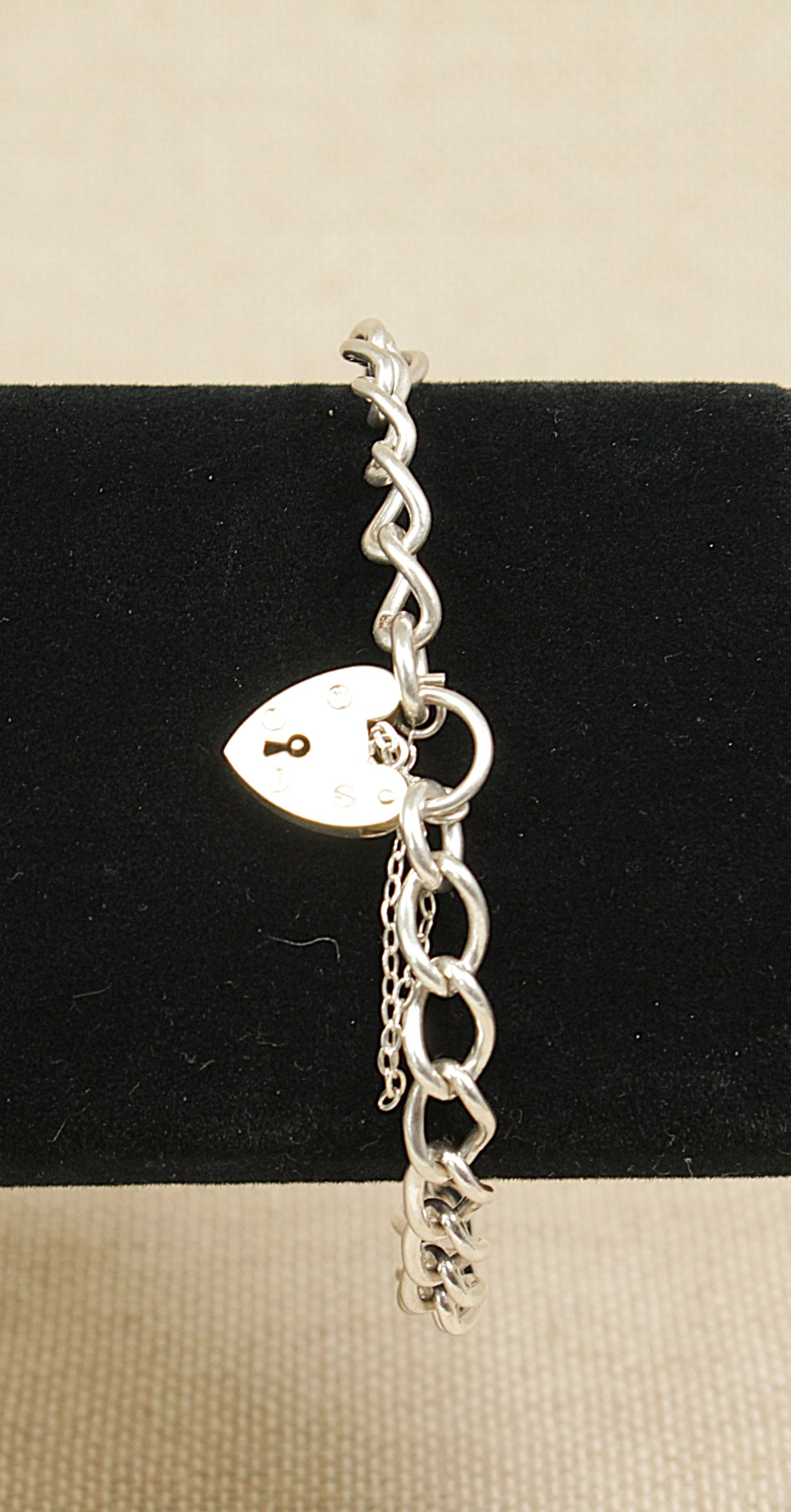Vintage Sterling Silver Curb Link Bracelet,