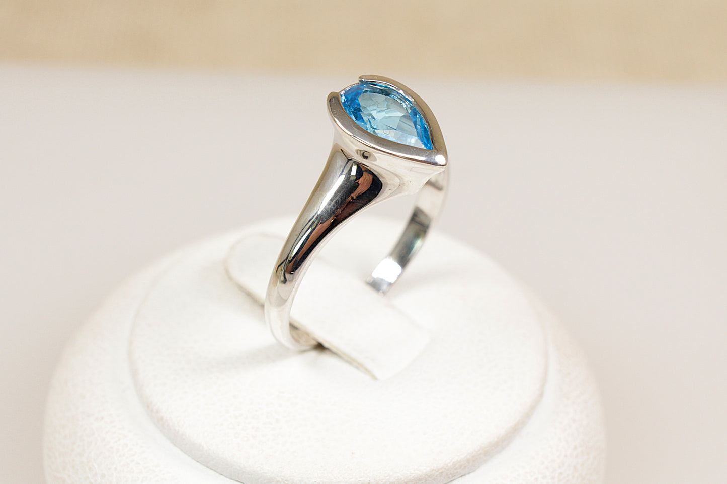 Blue Topaz Solitaire Ring
