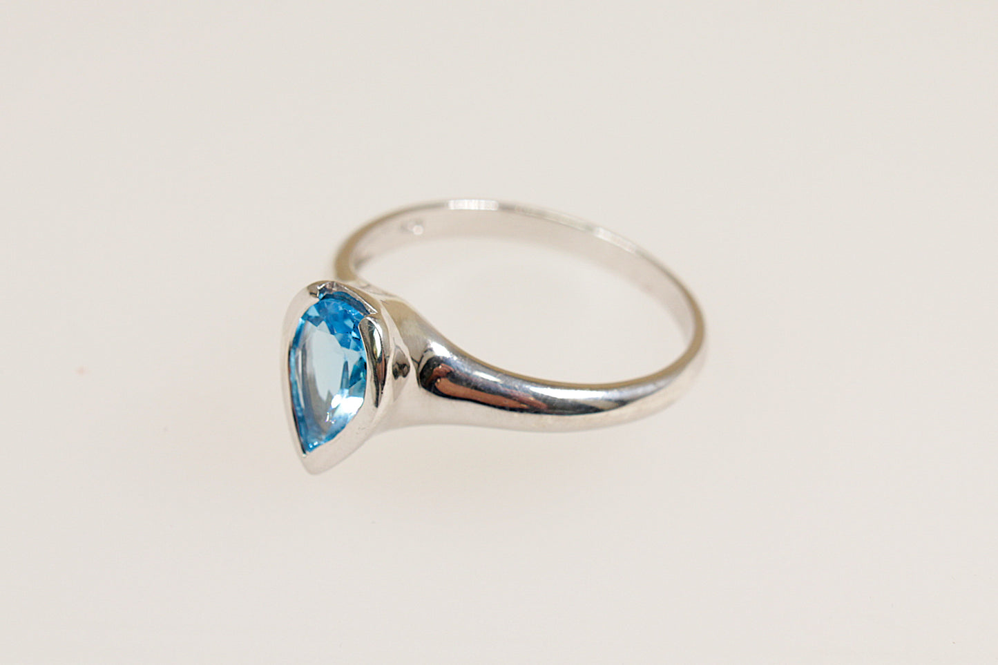 Blue Topaz Solitaire Ring
