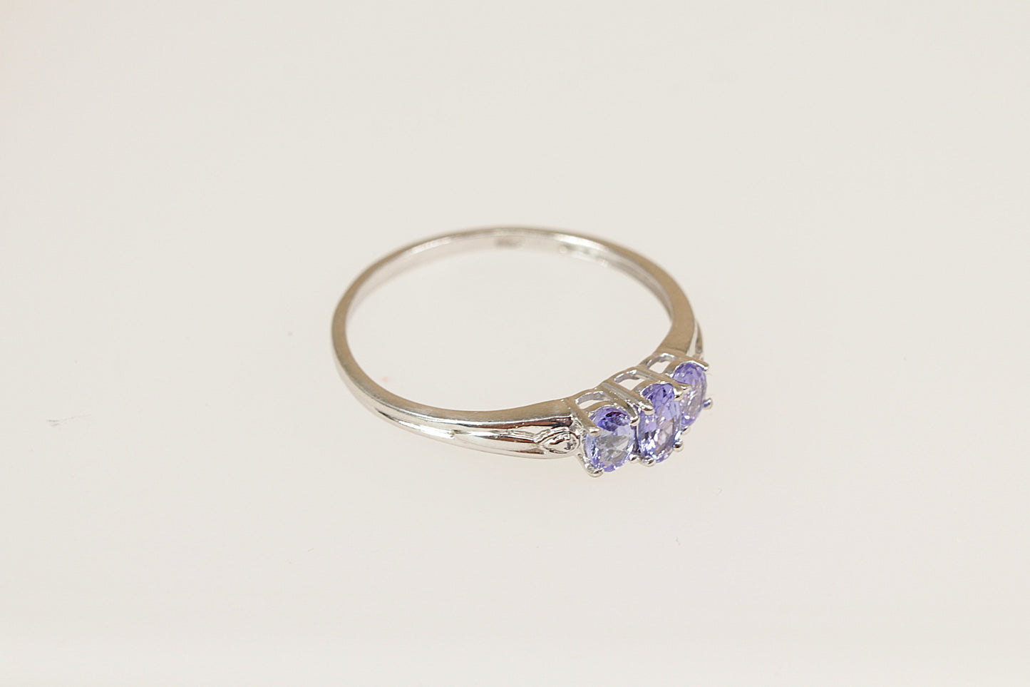 Silver Tanzanite Crystal Trilogy Ring