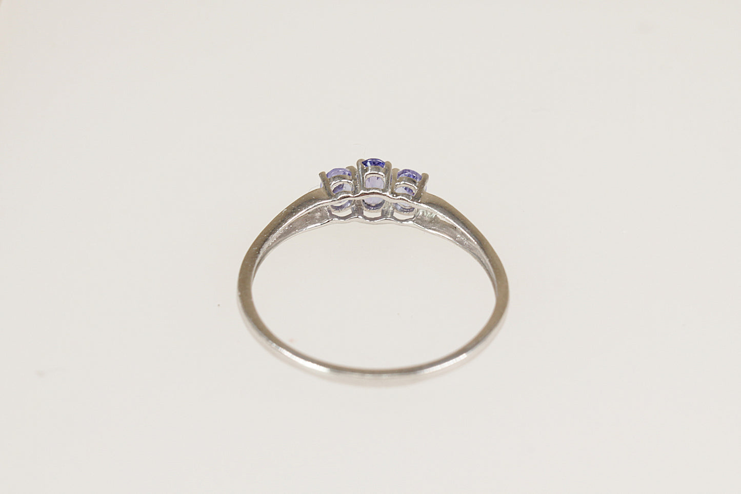 Silver Tanzanite Crystal Trilogy Ring