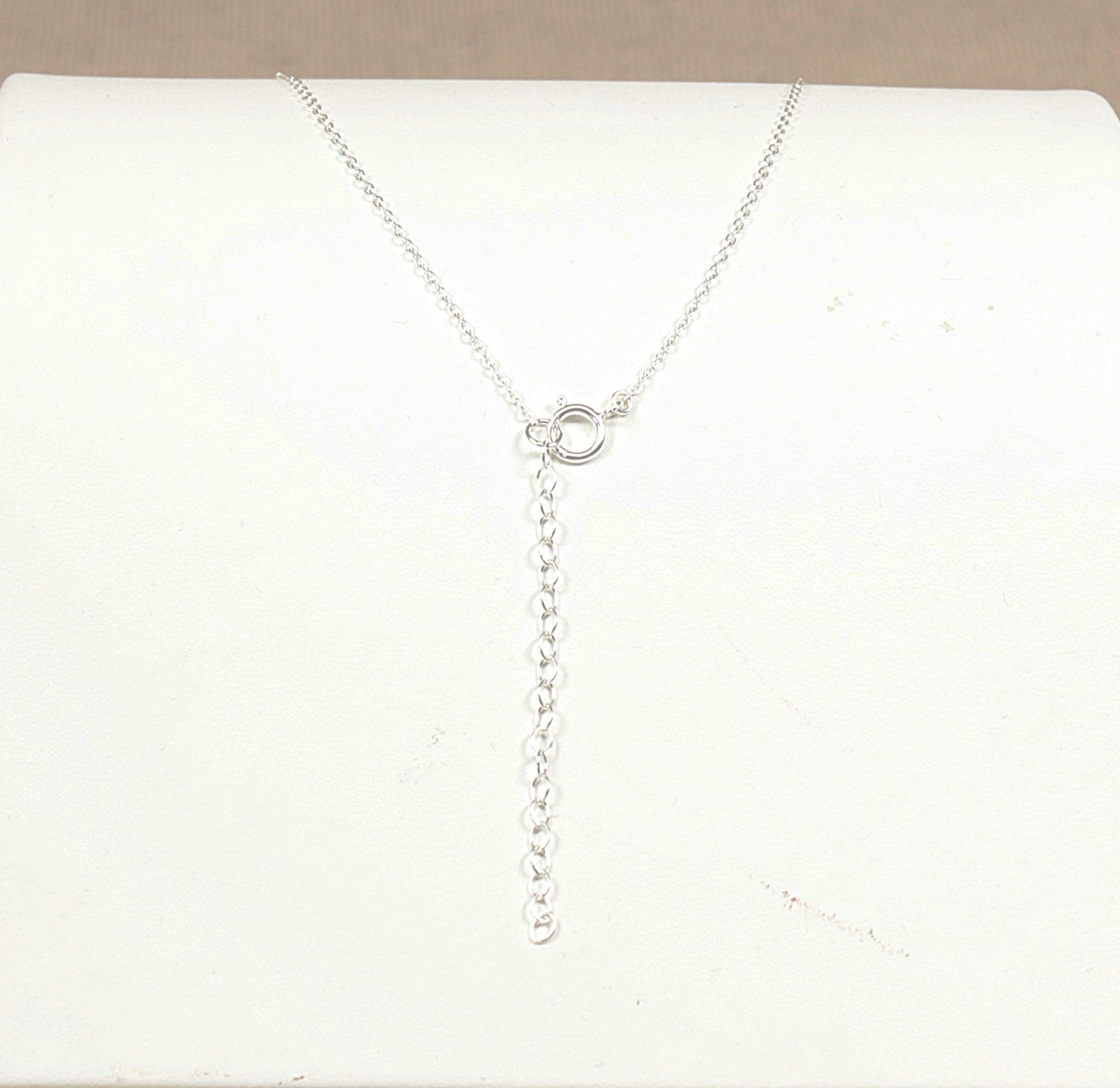 Silver Blue Opal Pendant and Chain Necklace
