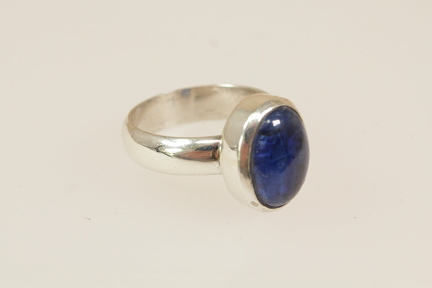 Silver Cabochon Topaz Solitaire Ring