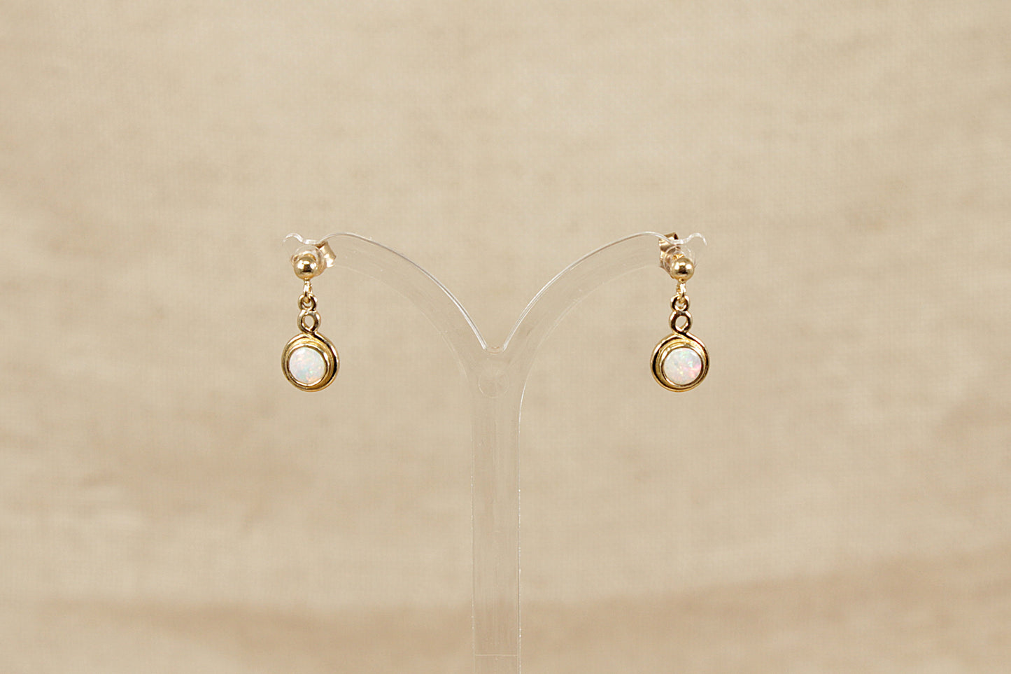 9ct Gold Fire Opal Drop Earrings
