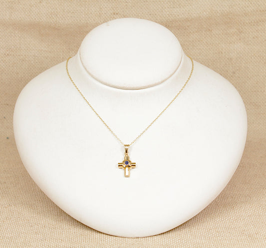 9ct Gold Sapphire Pendant and Chain Necklace