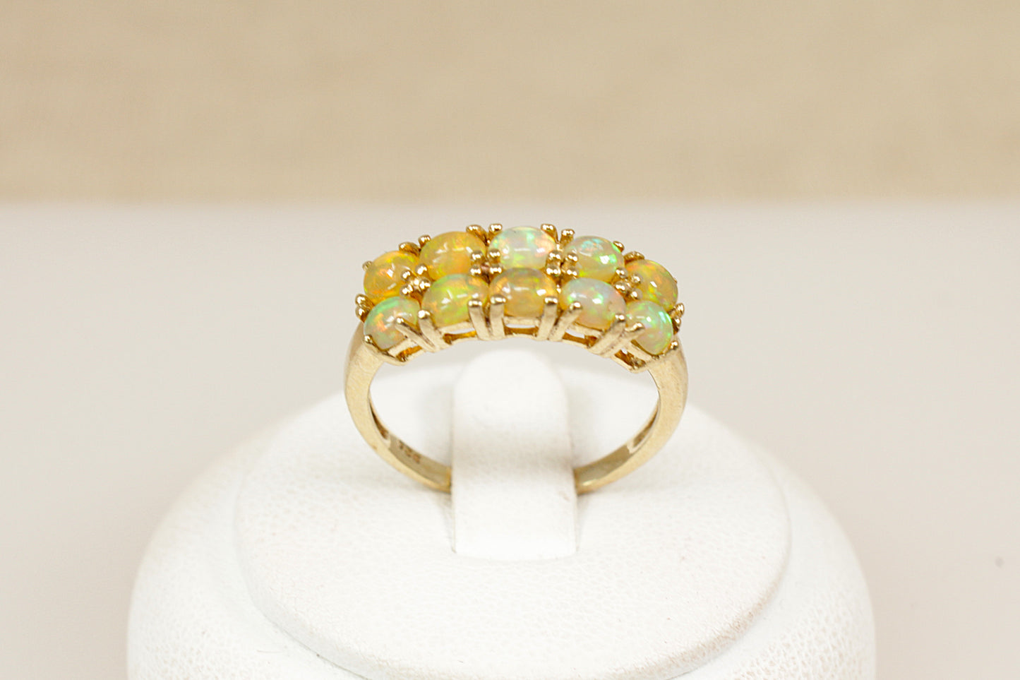 Silver Gilt Opal Ring