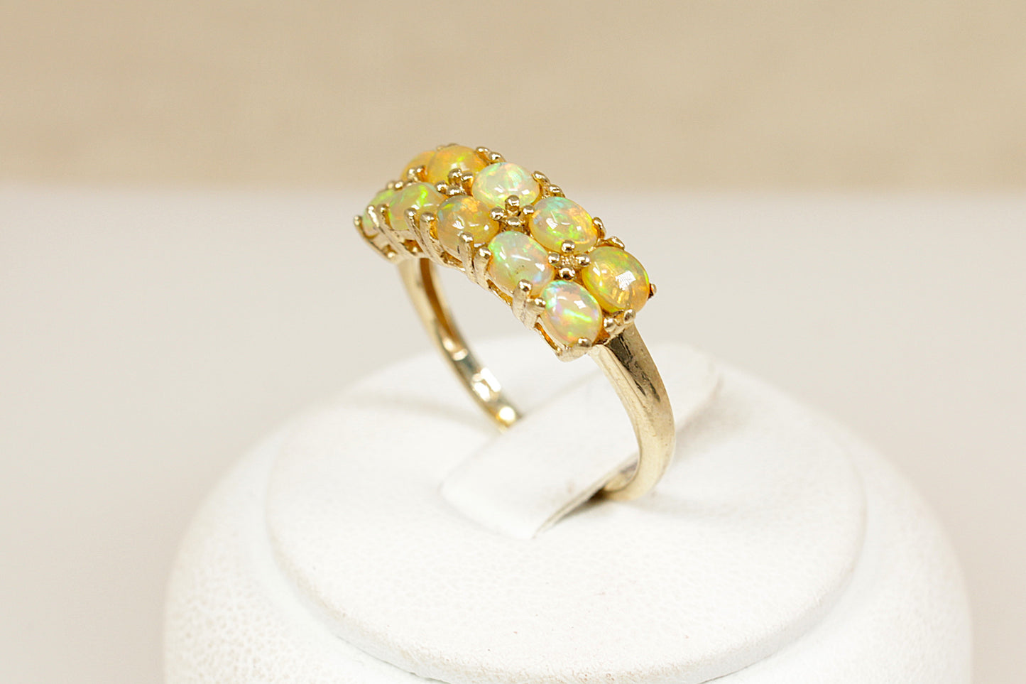Silver Gilt Opal Ring