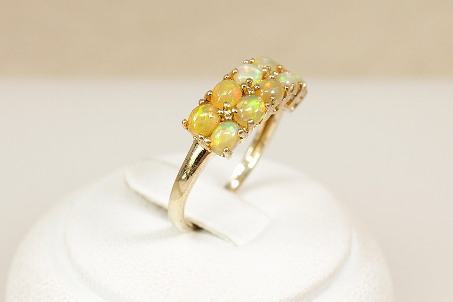 Silver Gilt Opal Ring