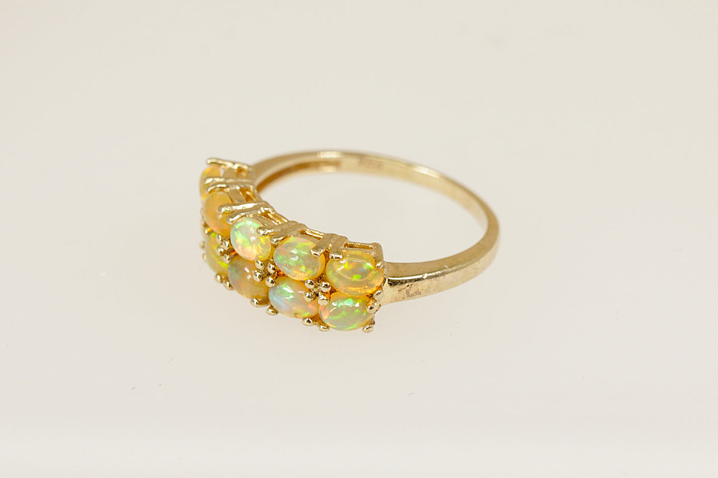 Silver Gilt Opal Ring
