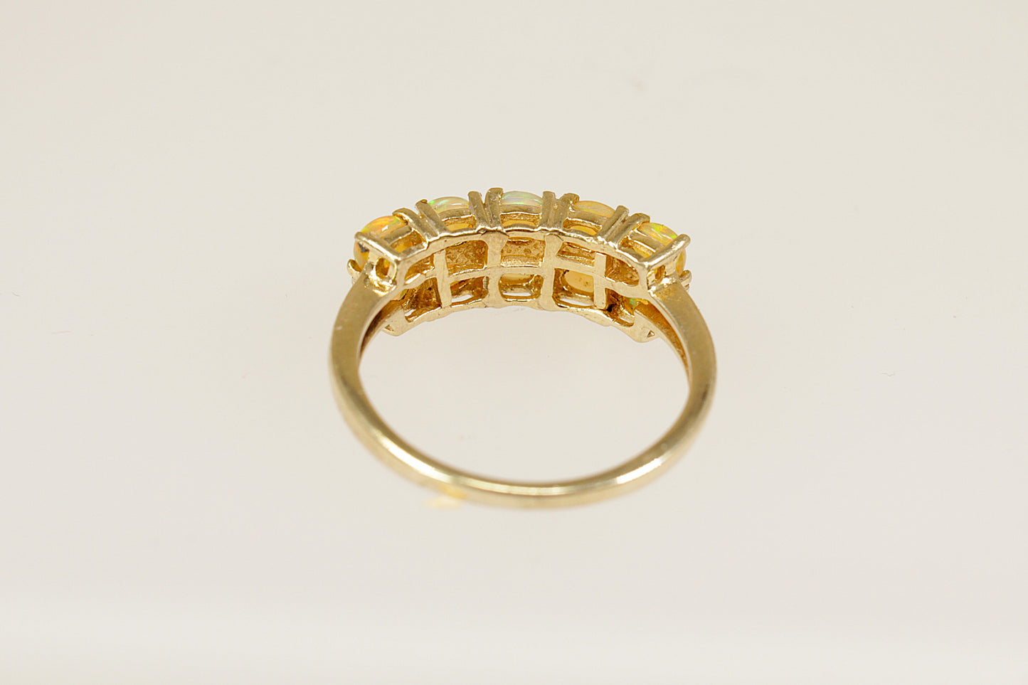Silver Gilt Opal Ring