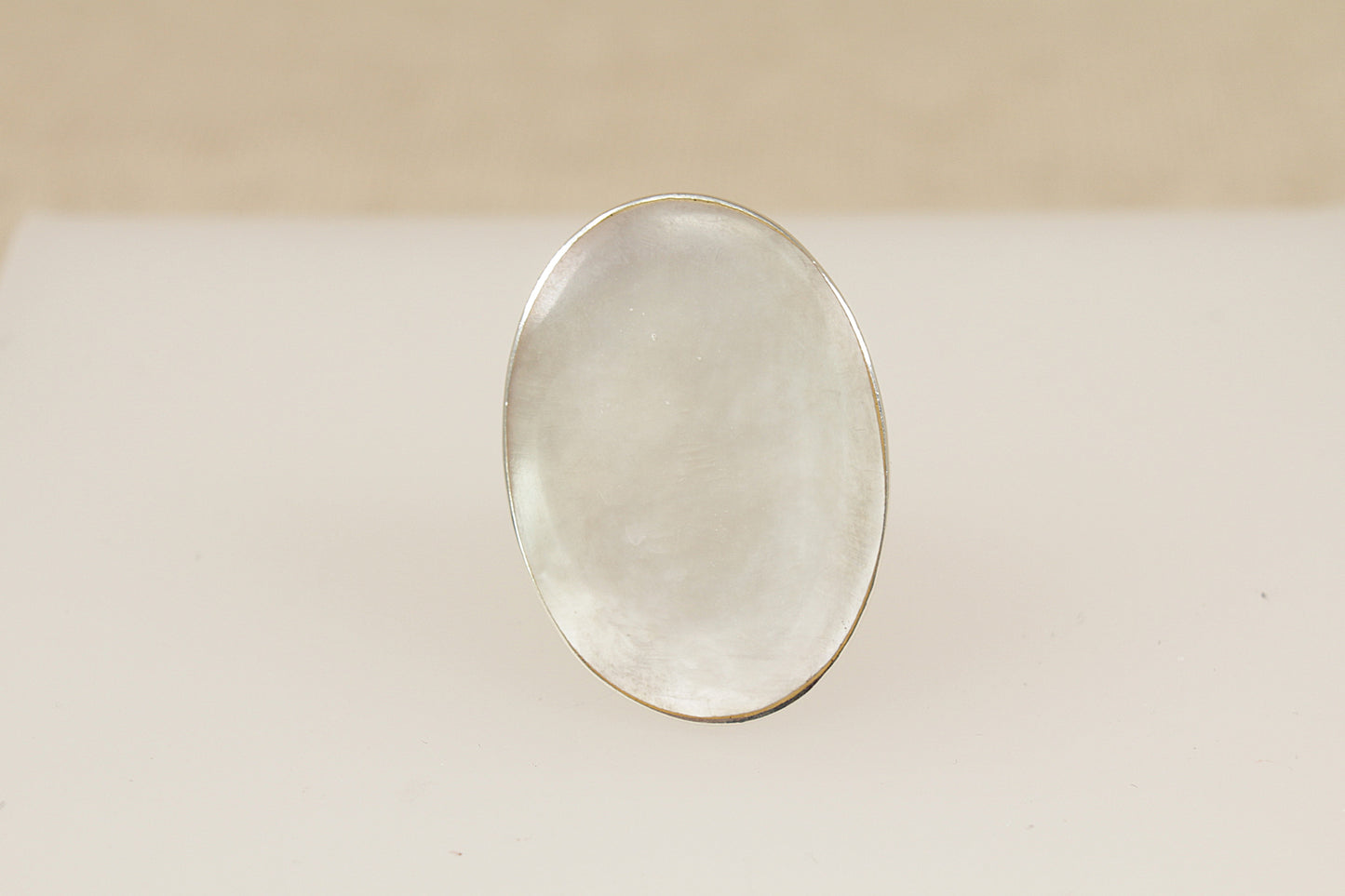 Silver Mother of Pearl Statement Ring