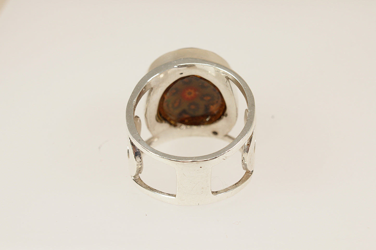Silver Millefiori Statement Ring