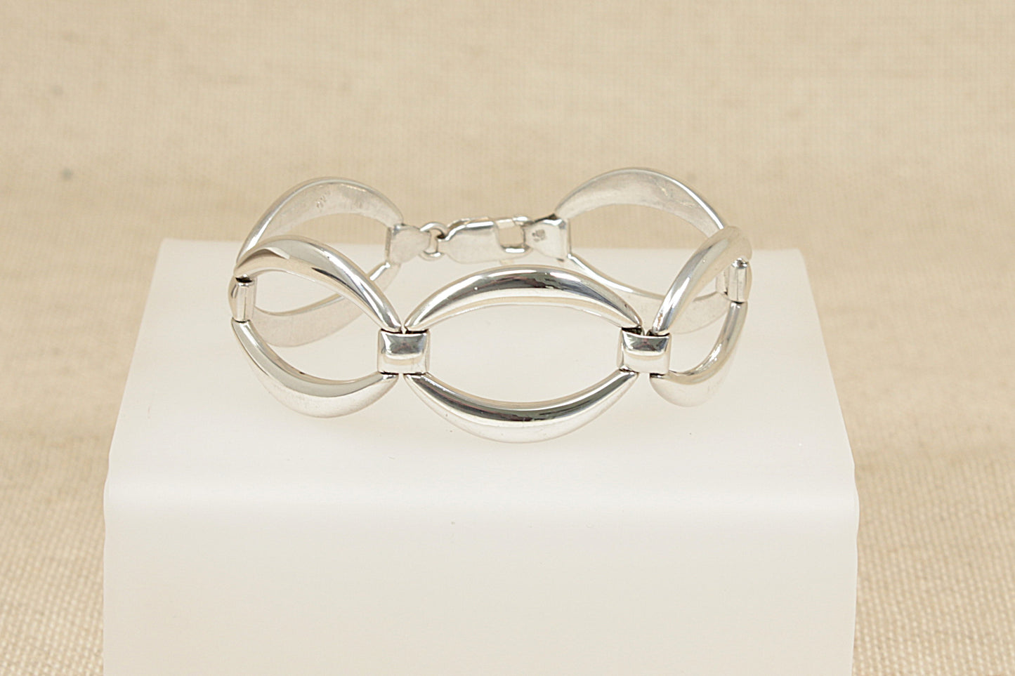 Silver Designer Large Link Bracelet
