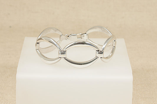 Silver Designer Large Link Bracelet