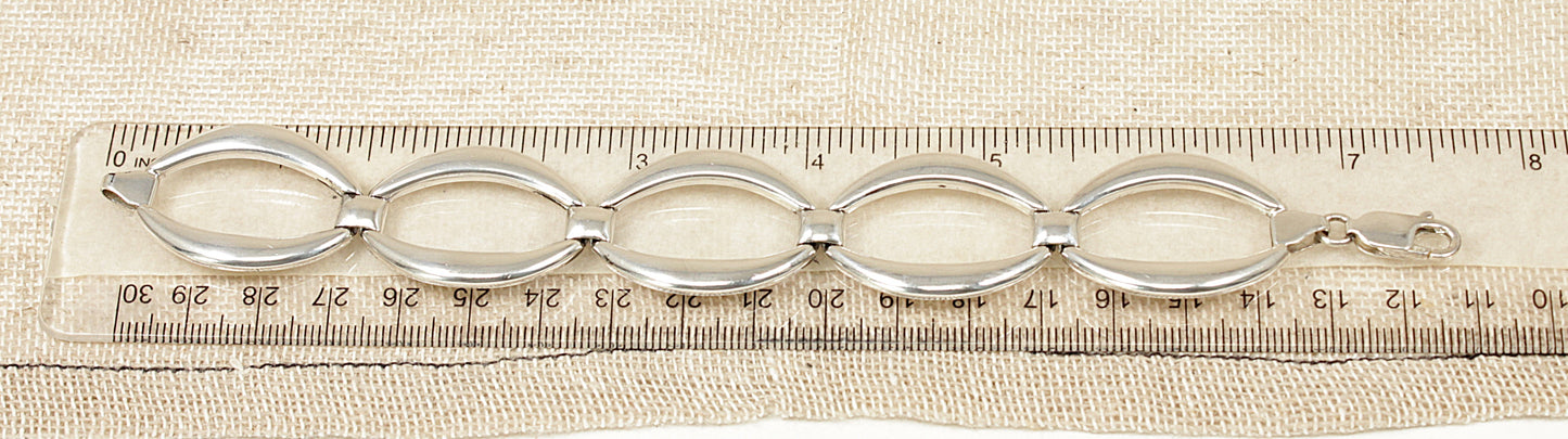 Silver Designer Large Link Bracelet