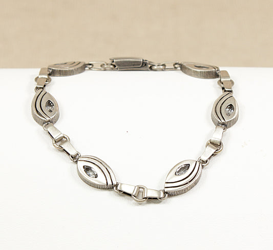 A Finnish Scandinavian Designer Silver & Citrine Bracelet