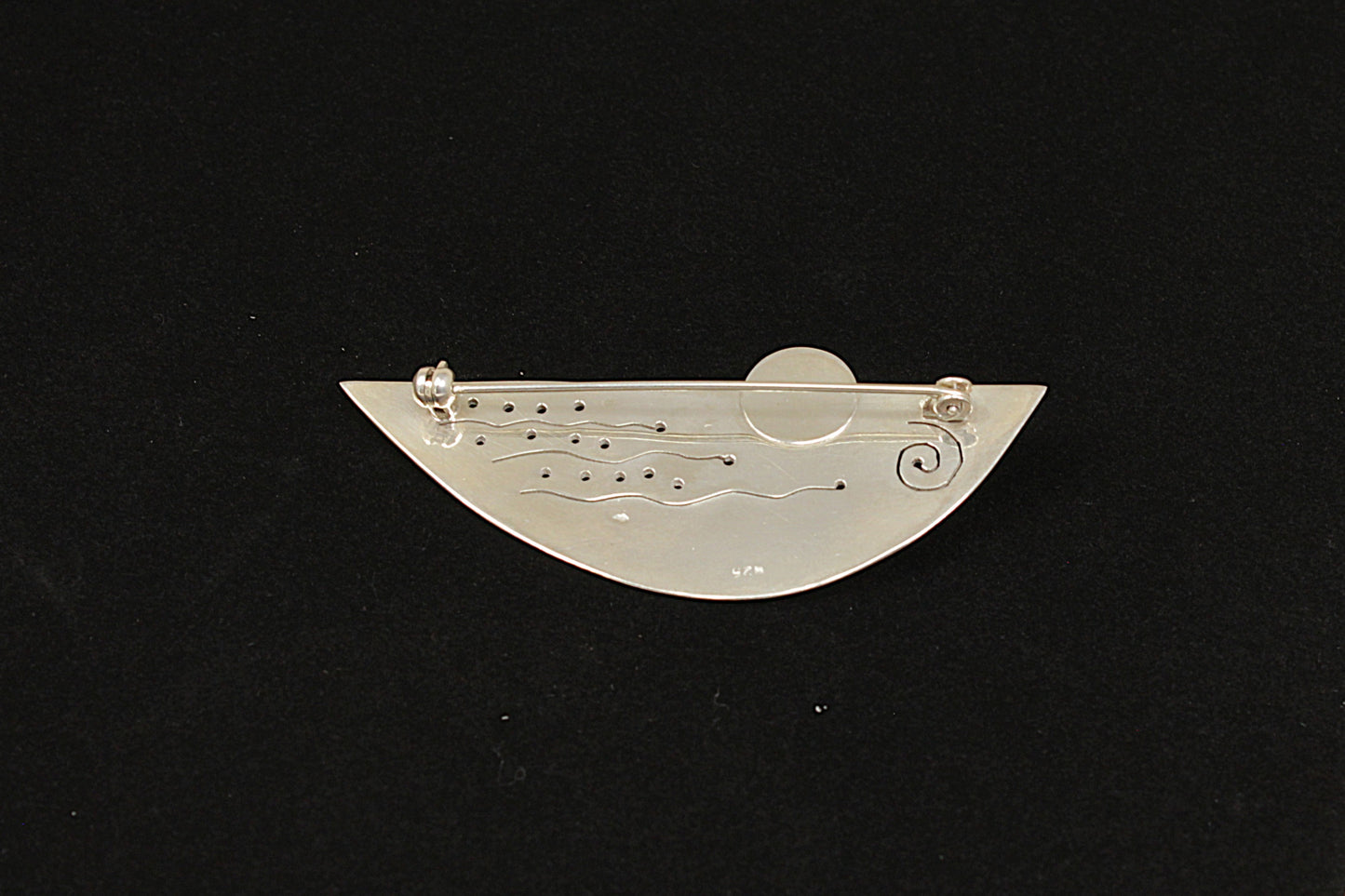 Silver Lapis Lazuli Brooch