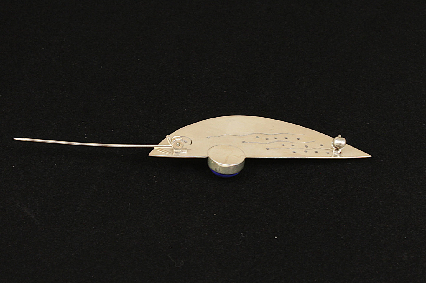 Silver Lapis Lazuli Brooch