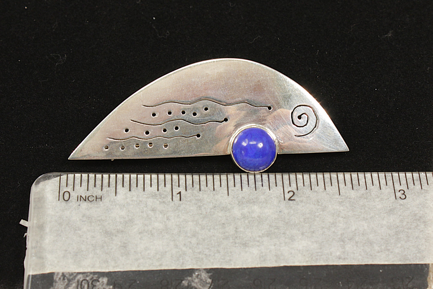 Silver Lapis Lazuli Brooch
