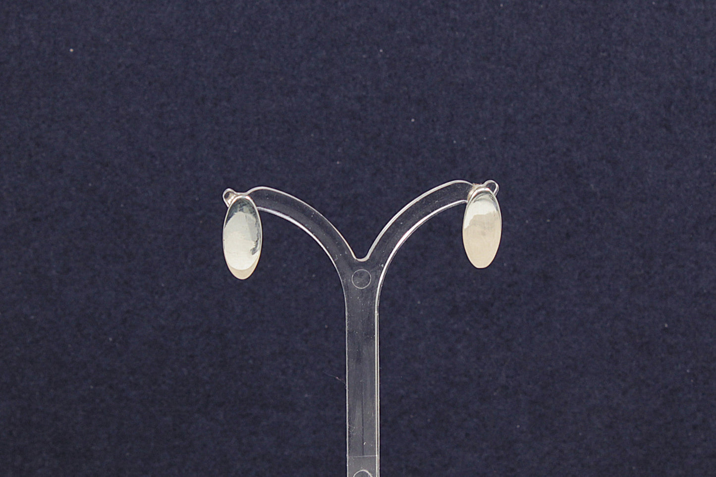 Elegant Sterling Silver Elongated Oval Stud Earrings