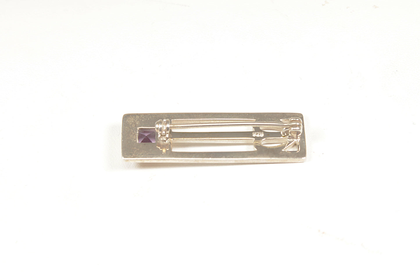 Rennie Mackintosh Inspired Silver Amethyst Brooch