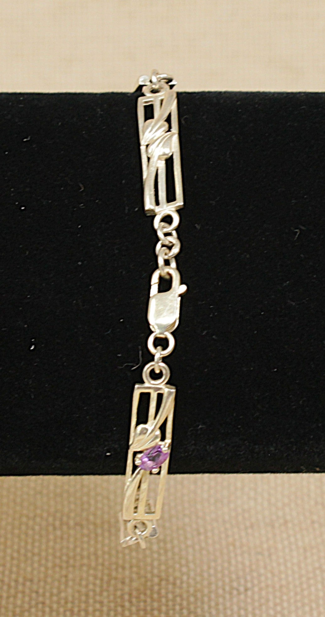 Silver Amethyst Charles Rennie Mackintosh style Bracelet