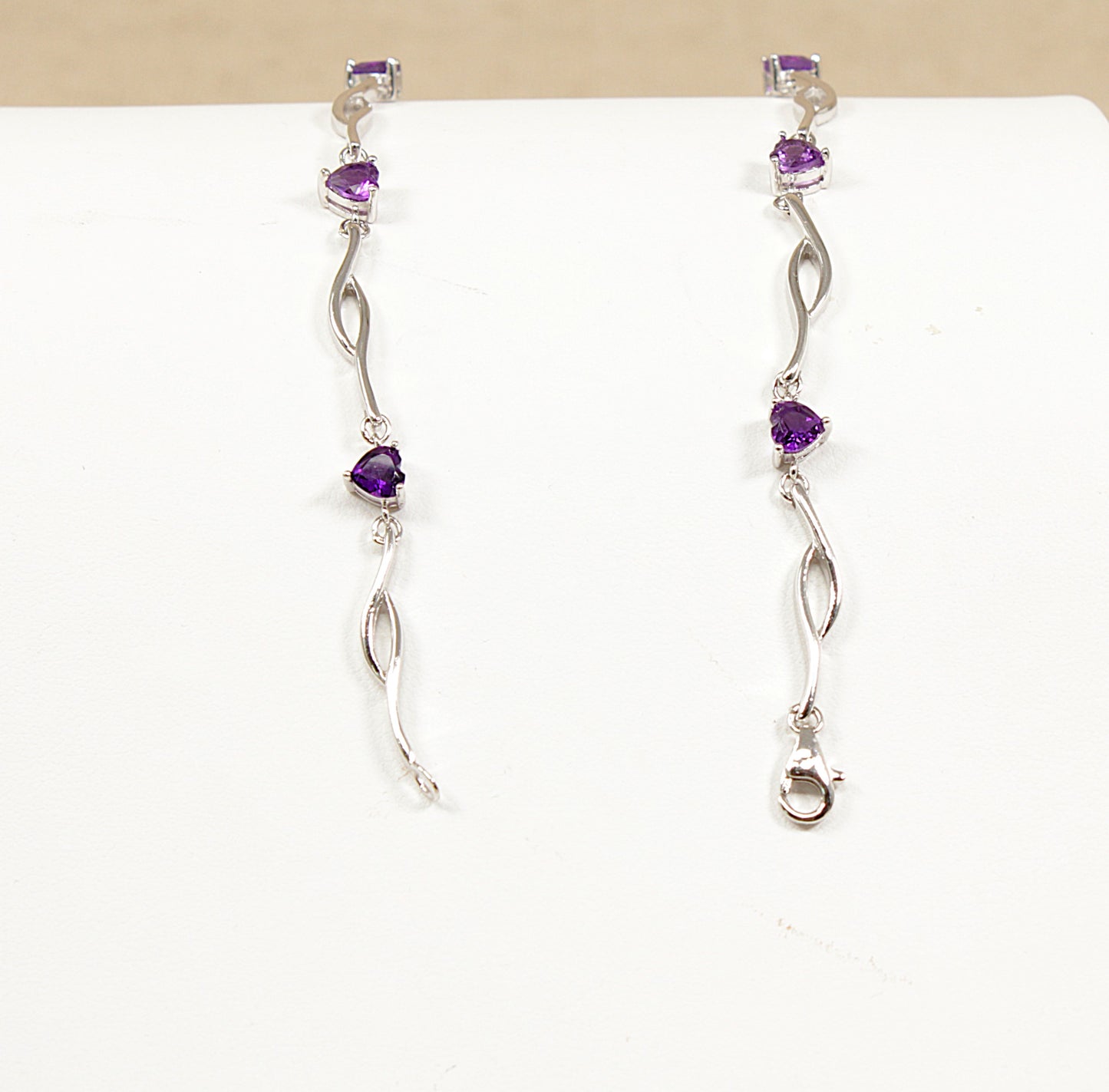 Silver Amethyst Heart Necklace