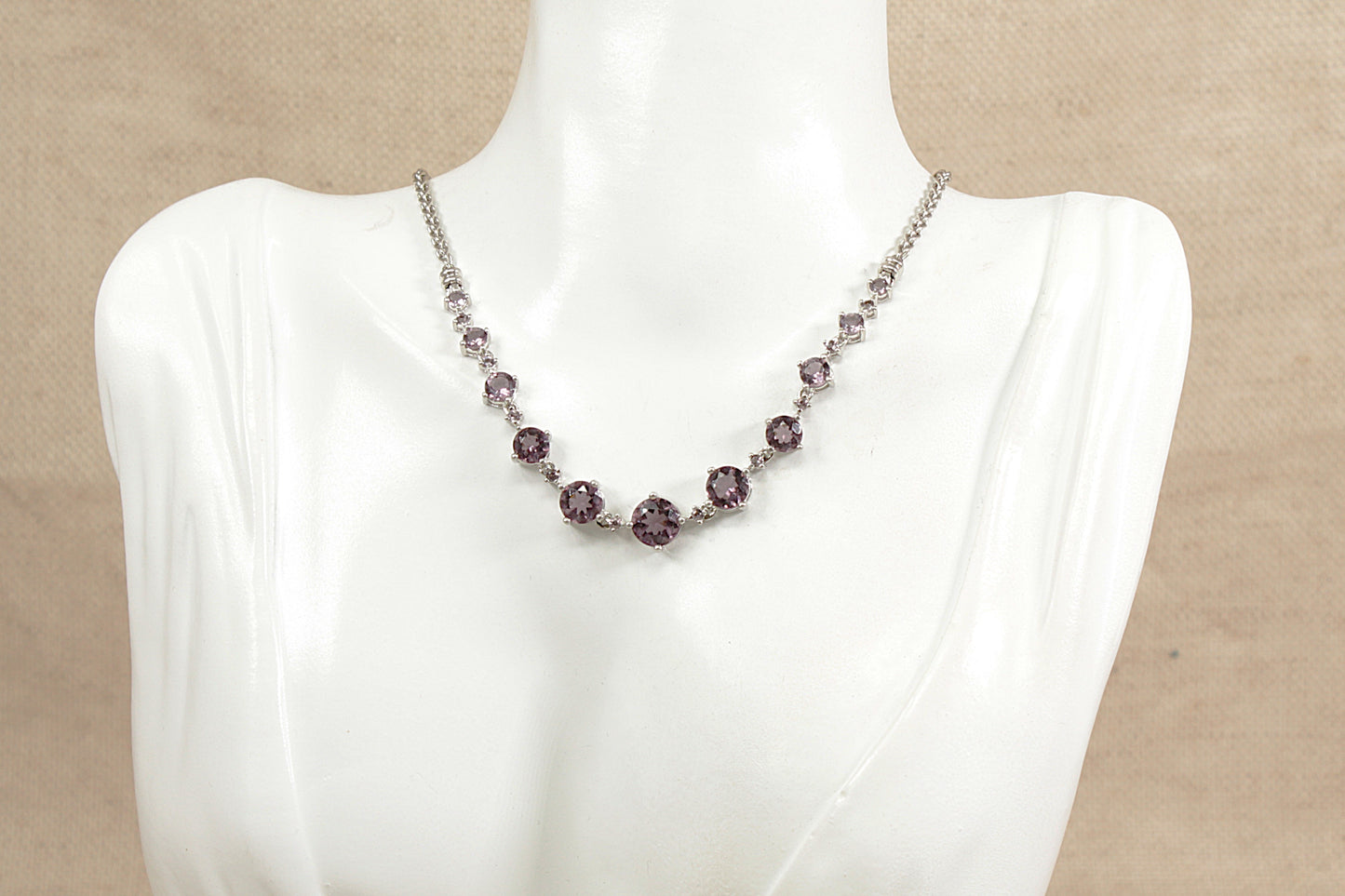 Silver Amethyst Necklet Necklace