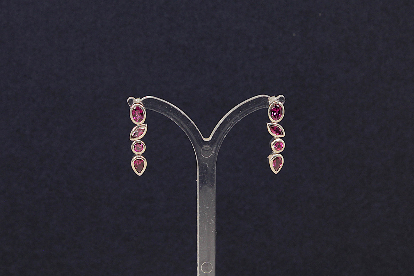 Silver Amethyst Dropper Earrings