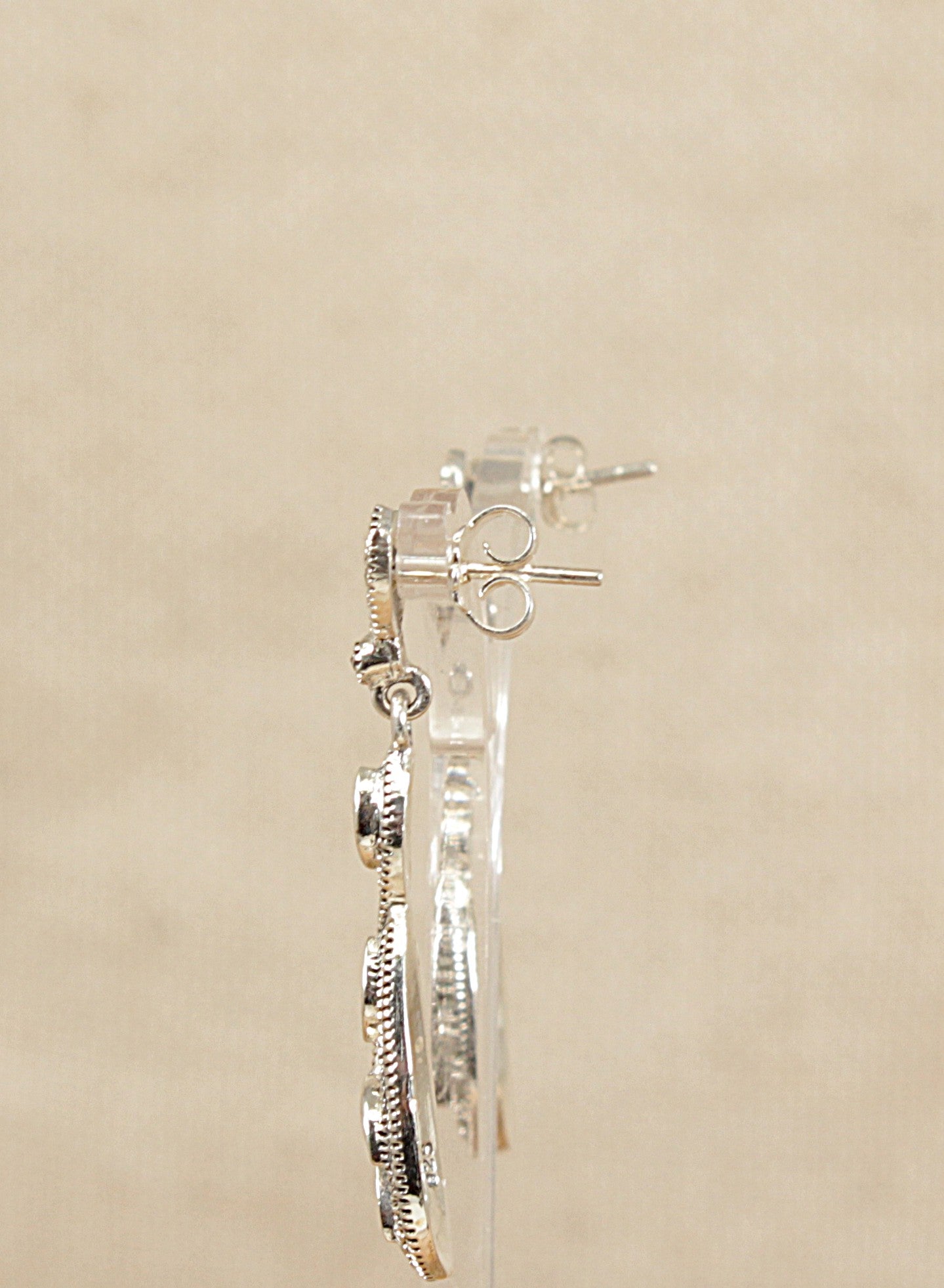 Silver Onyx and Marcasite Dropper Earrings