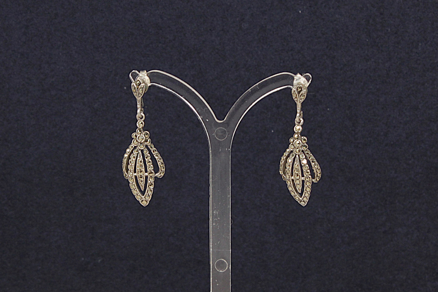 Vintage Art Deco Silver Marcasite Earrings