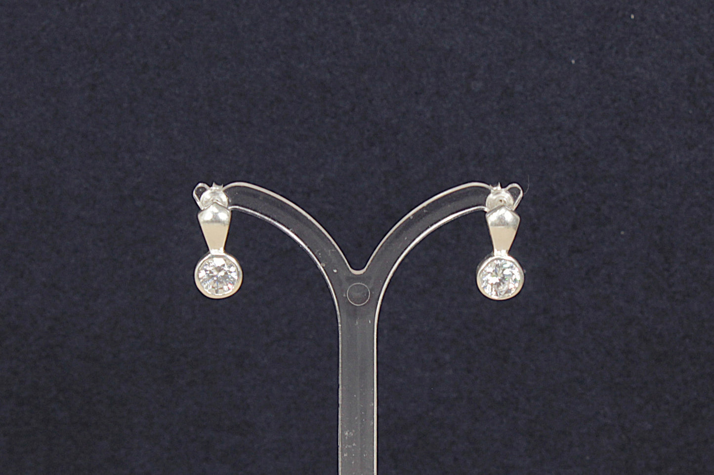 Silver Crystal Stud Earrings