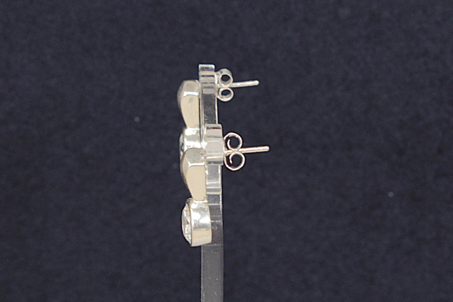 Silver Crystal Stud Earrings