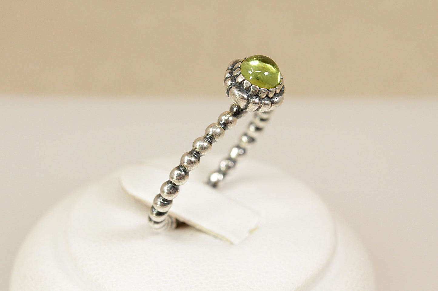Silver Pandora Peridot Solitaire Ring