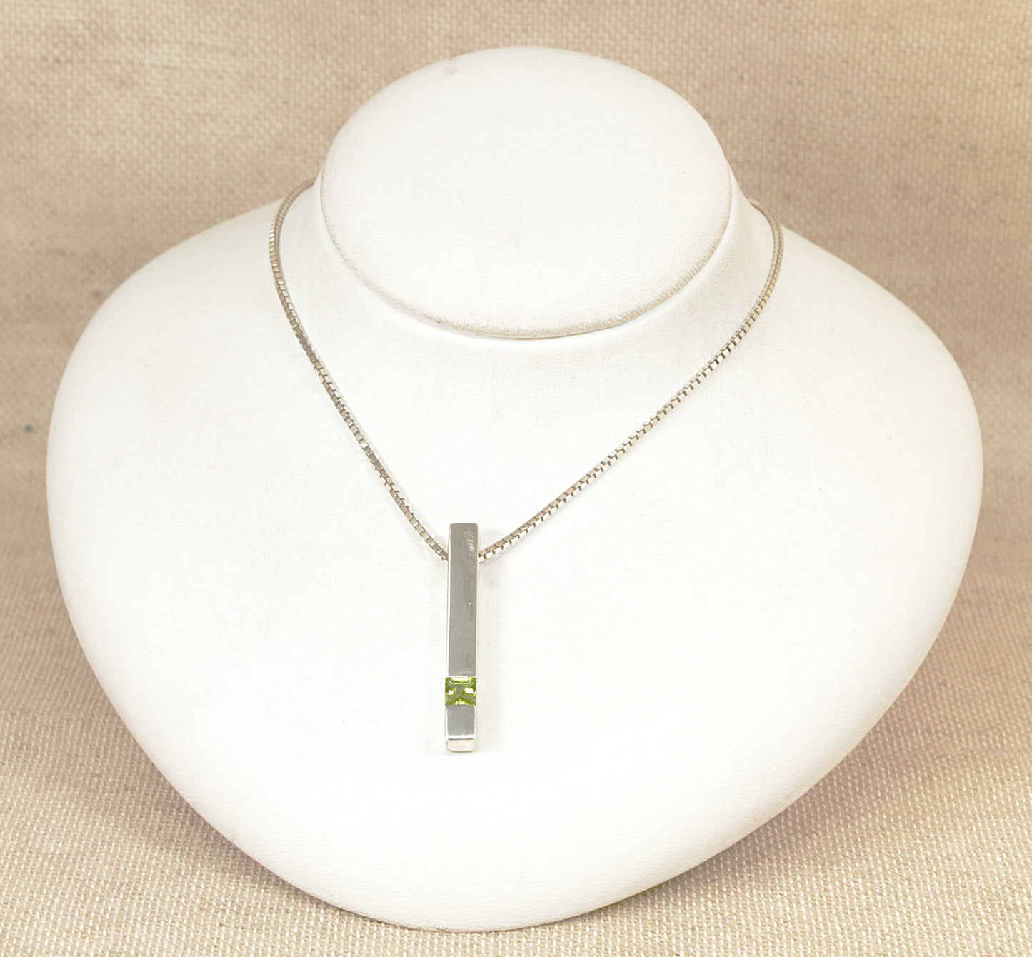 Silver Peridot Pendant and Earring Set by Kit Heath