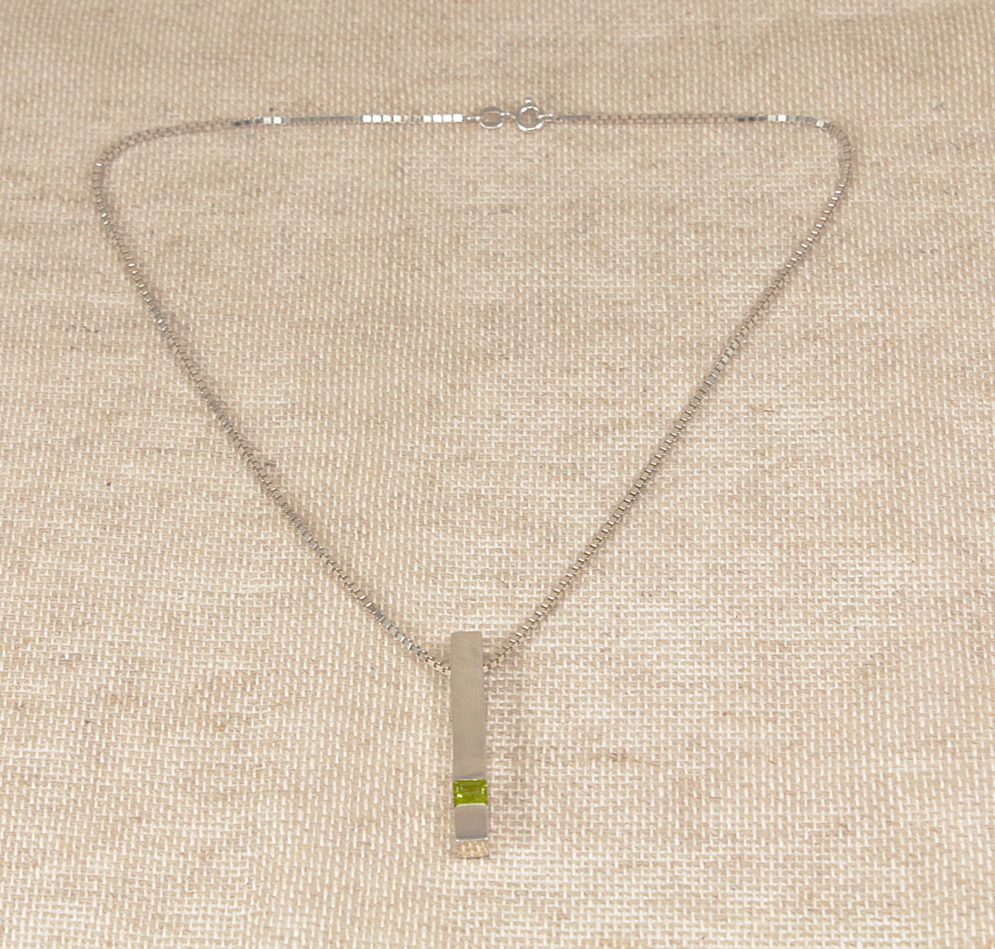 Silver Peridot Pendant and Earring Set by Kit Heath