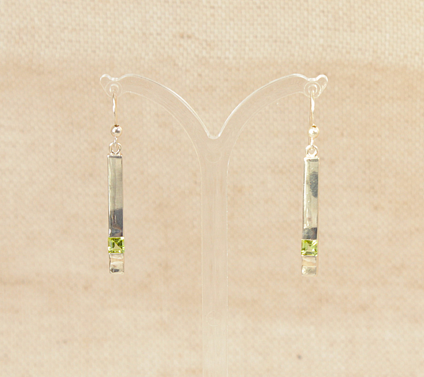 Silver Peridot Pendant and Earring Set by Kit Heath