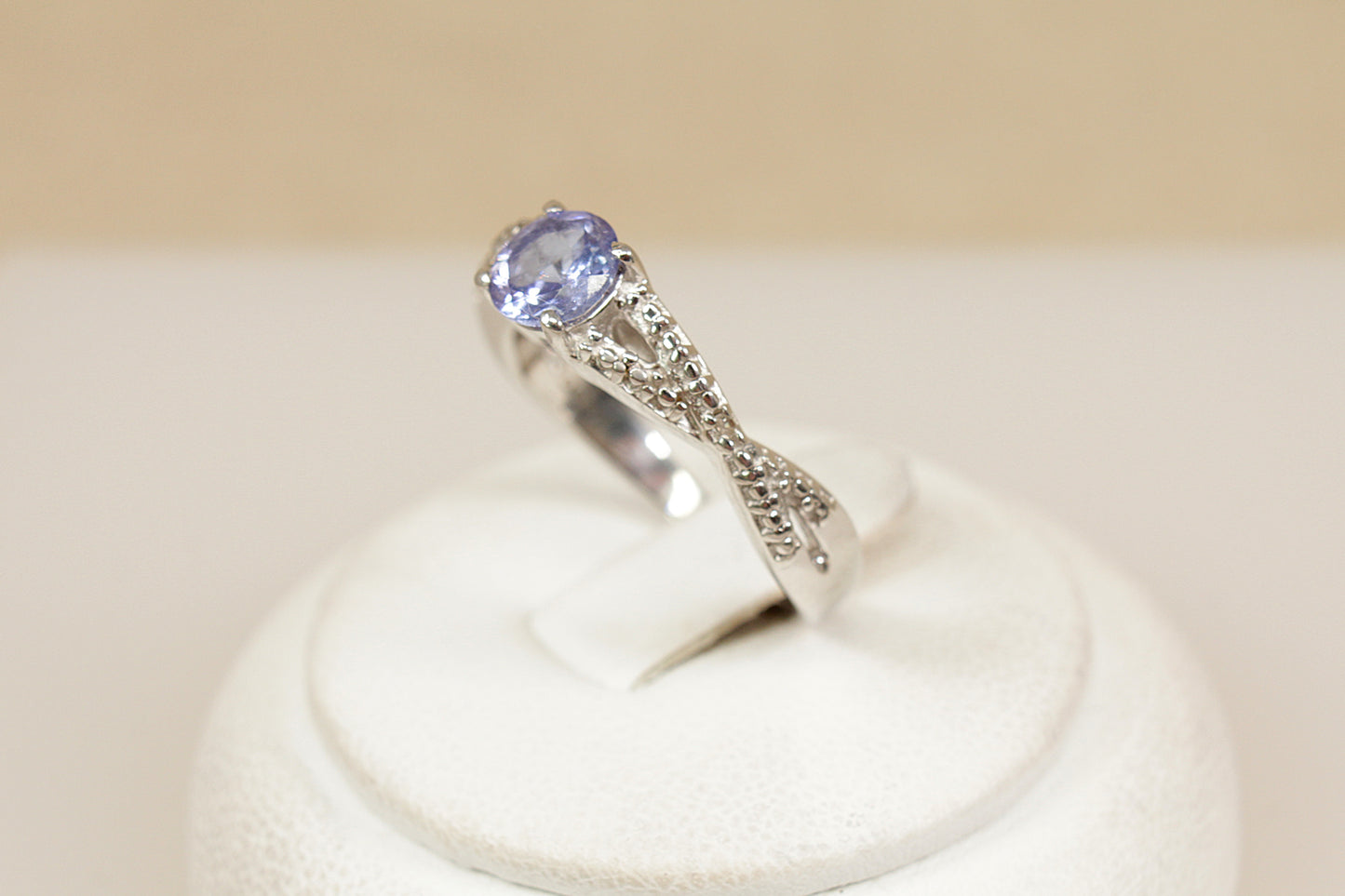 Silver Blue Iolite Solitaire Ring