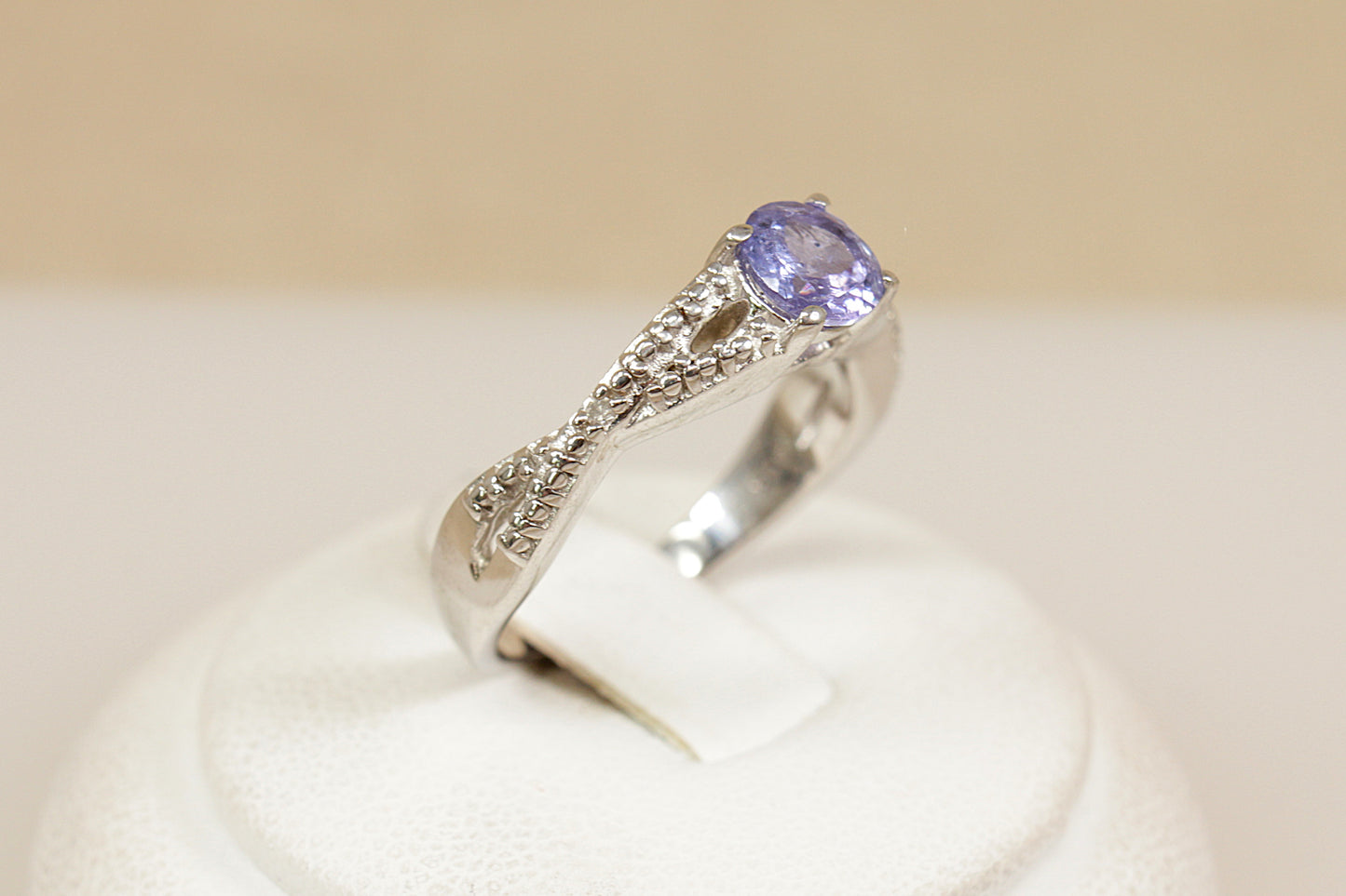 Silver Blue Iolite Solitaire Ring