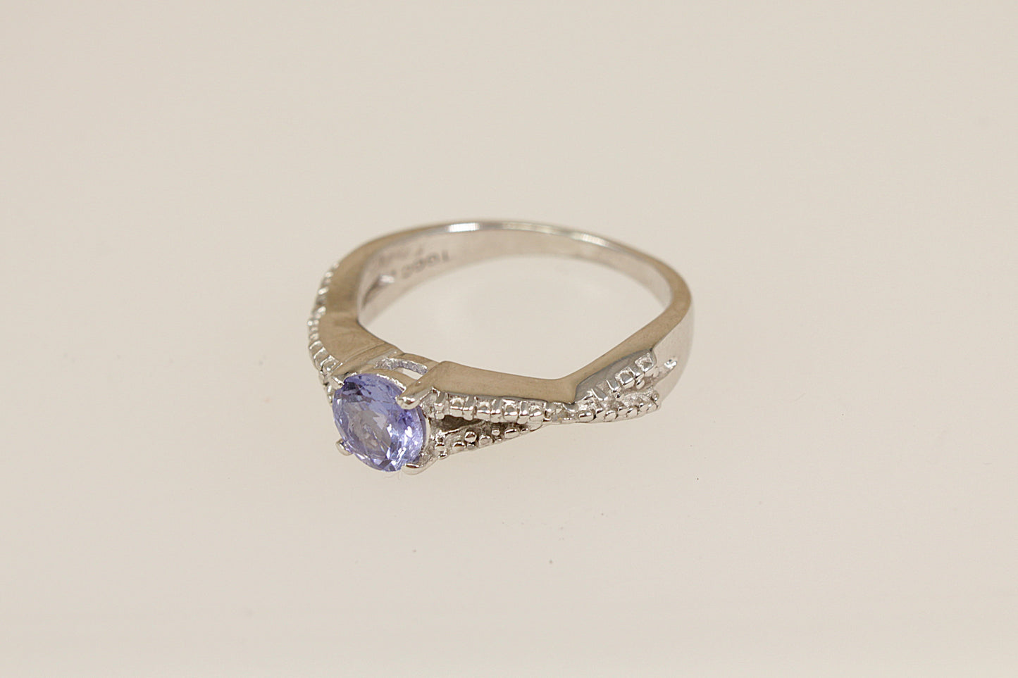Silver Blue Iolite Solitaire Ring