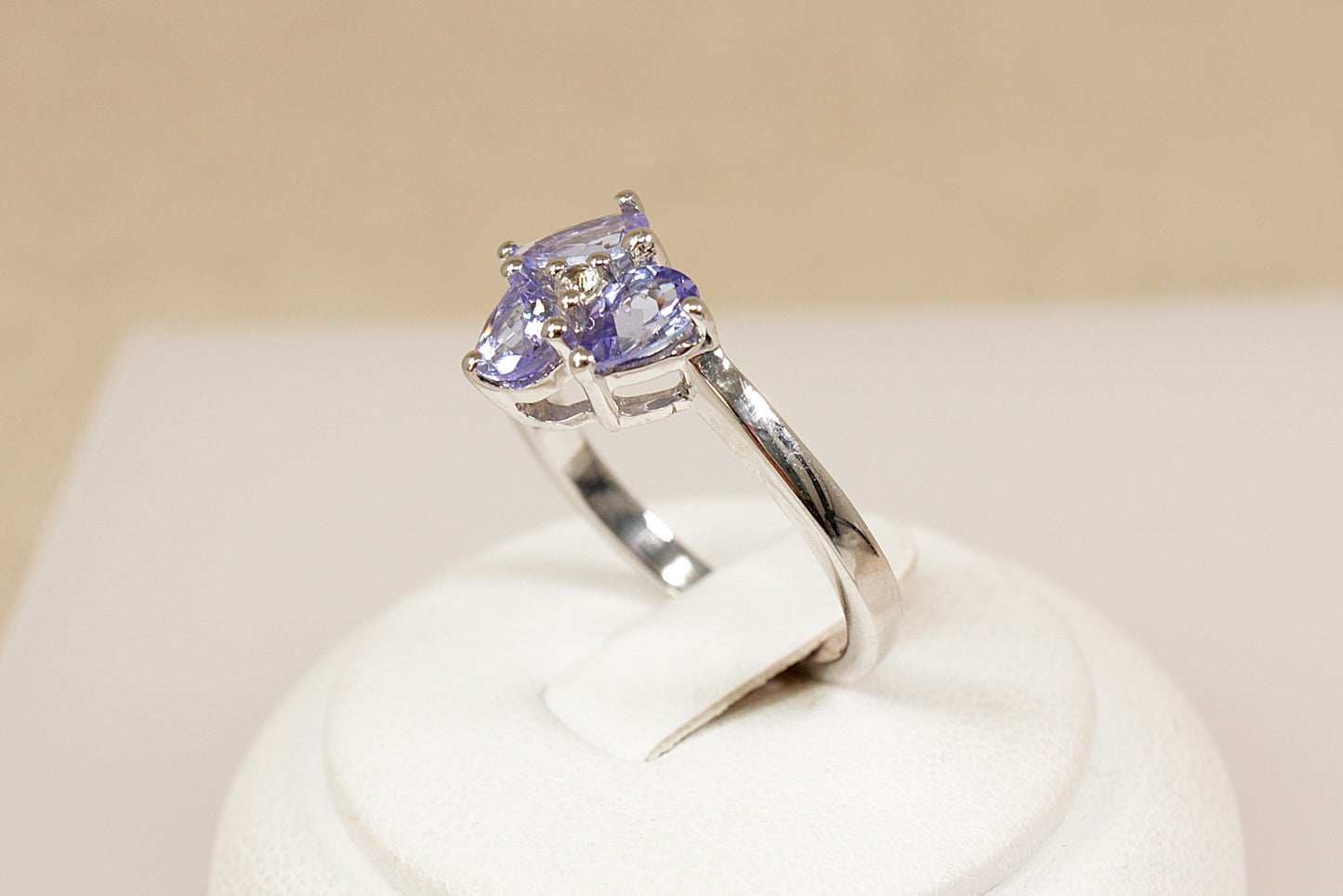 Silver and Blue Iolite Trilogy Ring