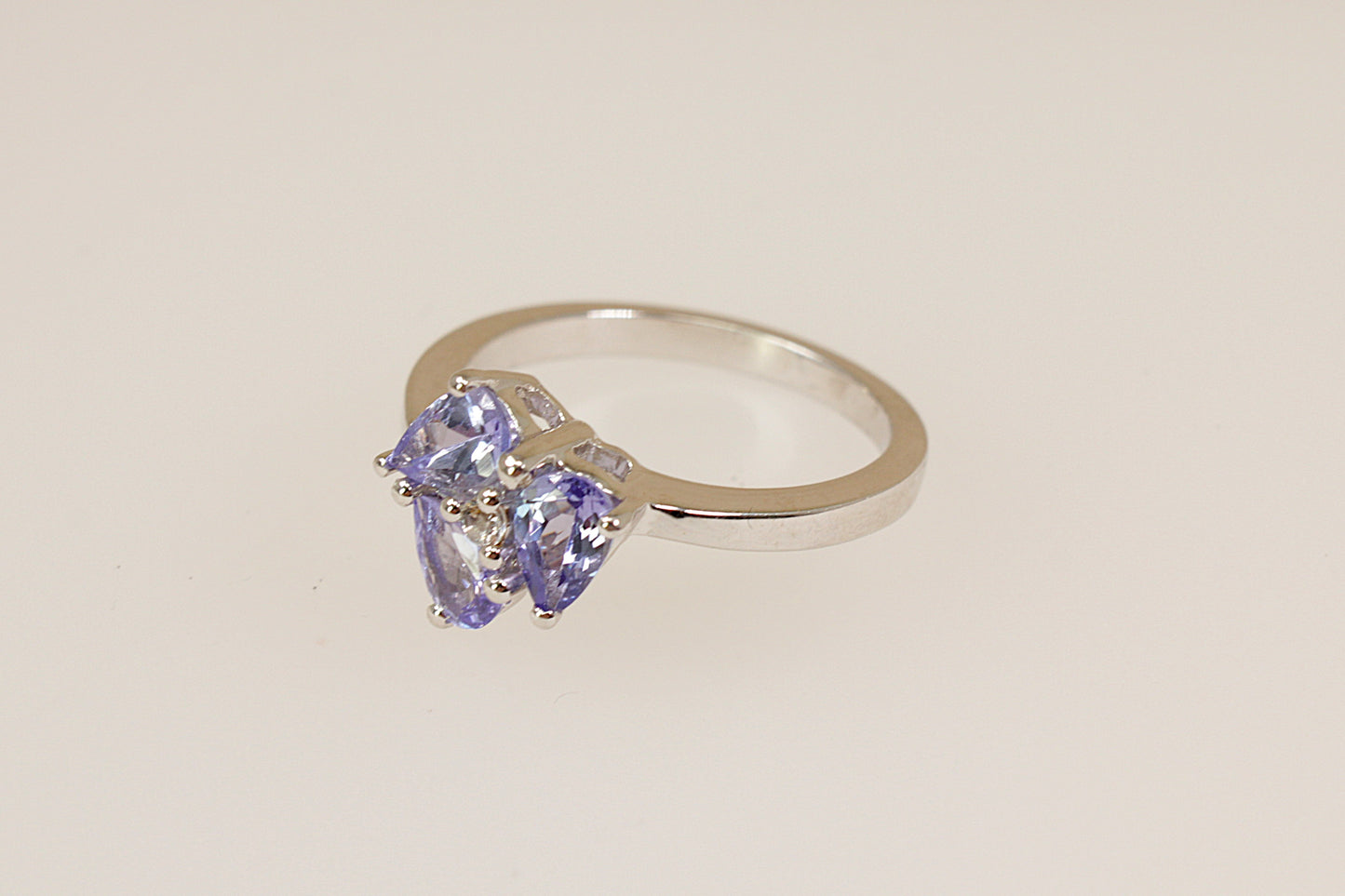 Silver and Blue Iolite Trilogy Ring