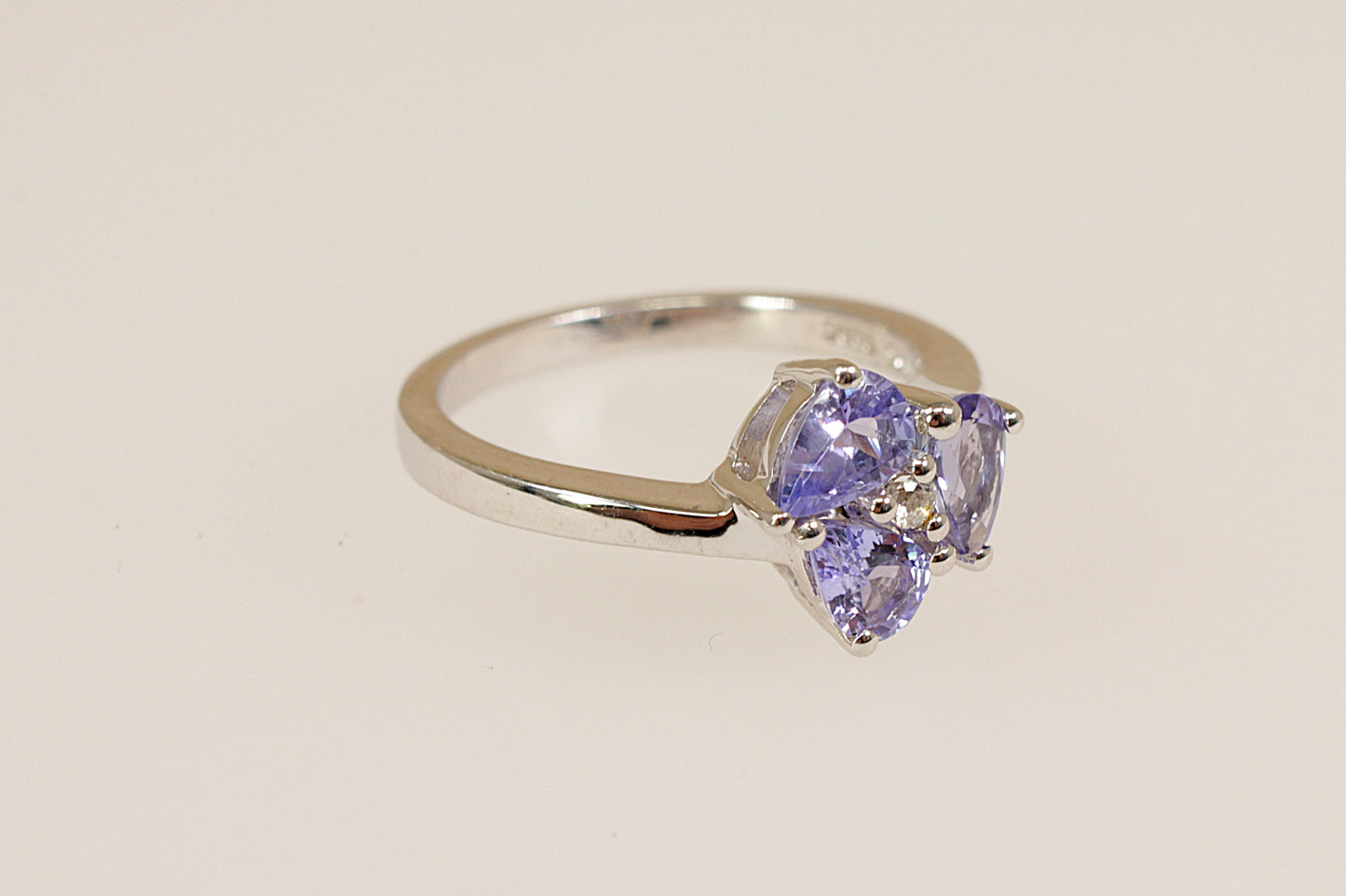 Silver and Blue Iolite Trilogy Ring